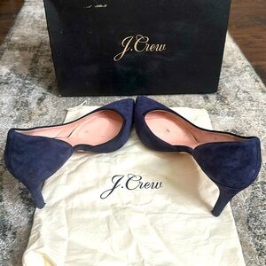 J.Crew beautiful blue suede heels.